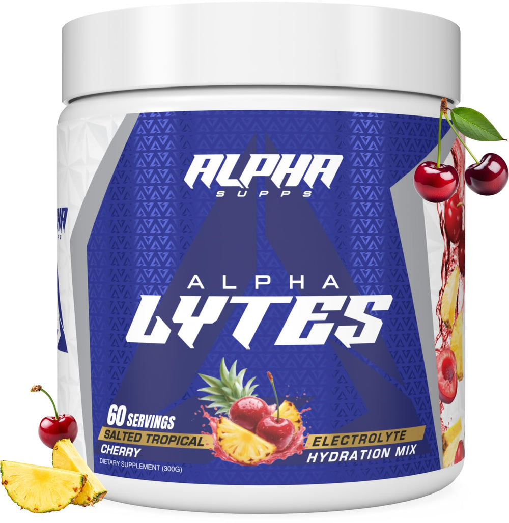 Alpha Supps Alpha Lytes bottle front showing zero sugar hydration for active days