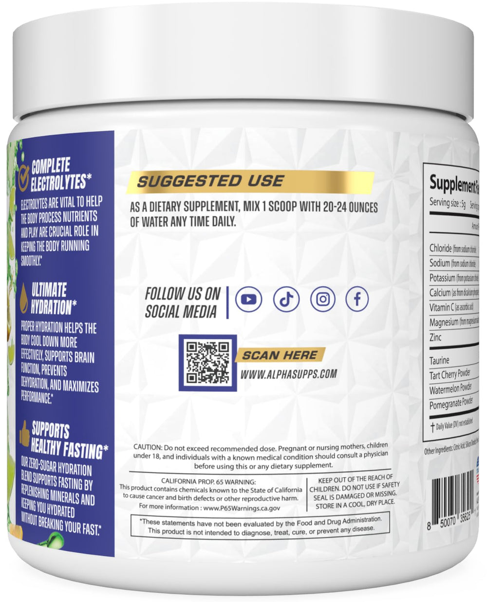 Alpha Supps Alpha Lytes dissolving in water showing quick hydration after activity