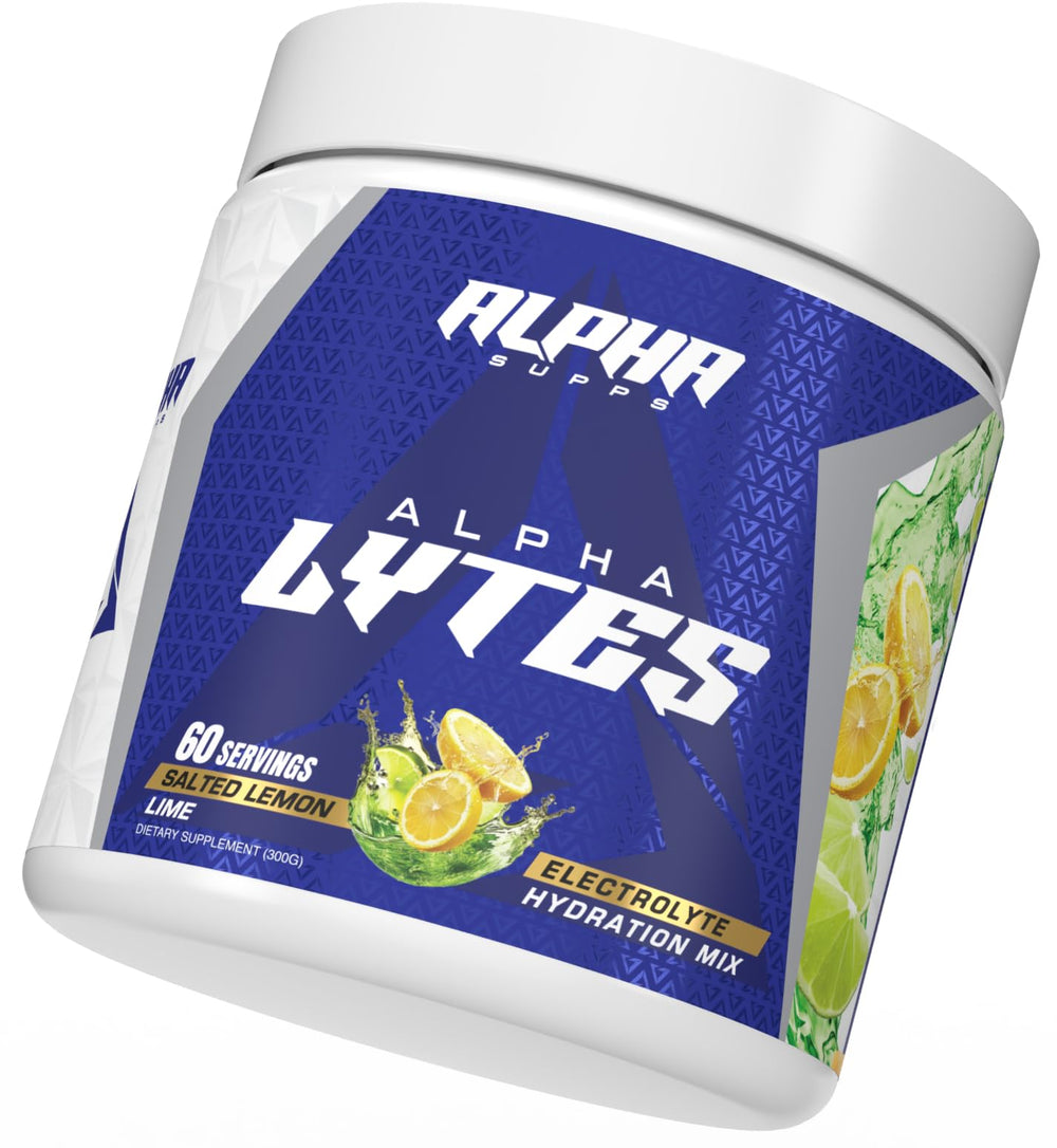 Alpha Supps Alpha Lytes flavor closeup salted lemon lime label highlighting taste