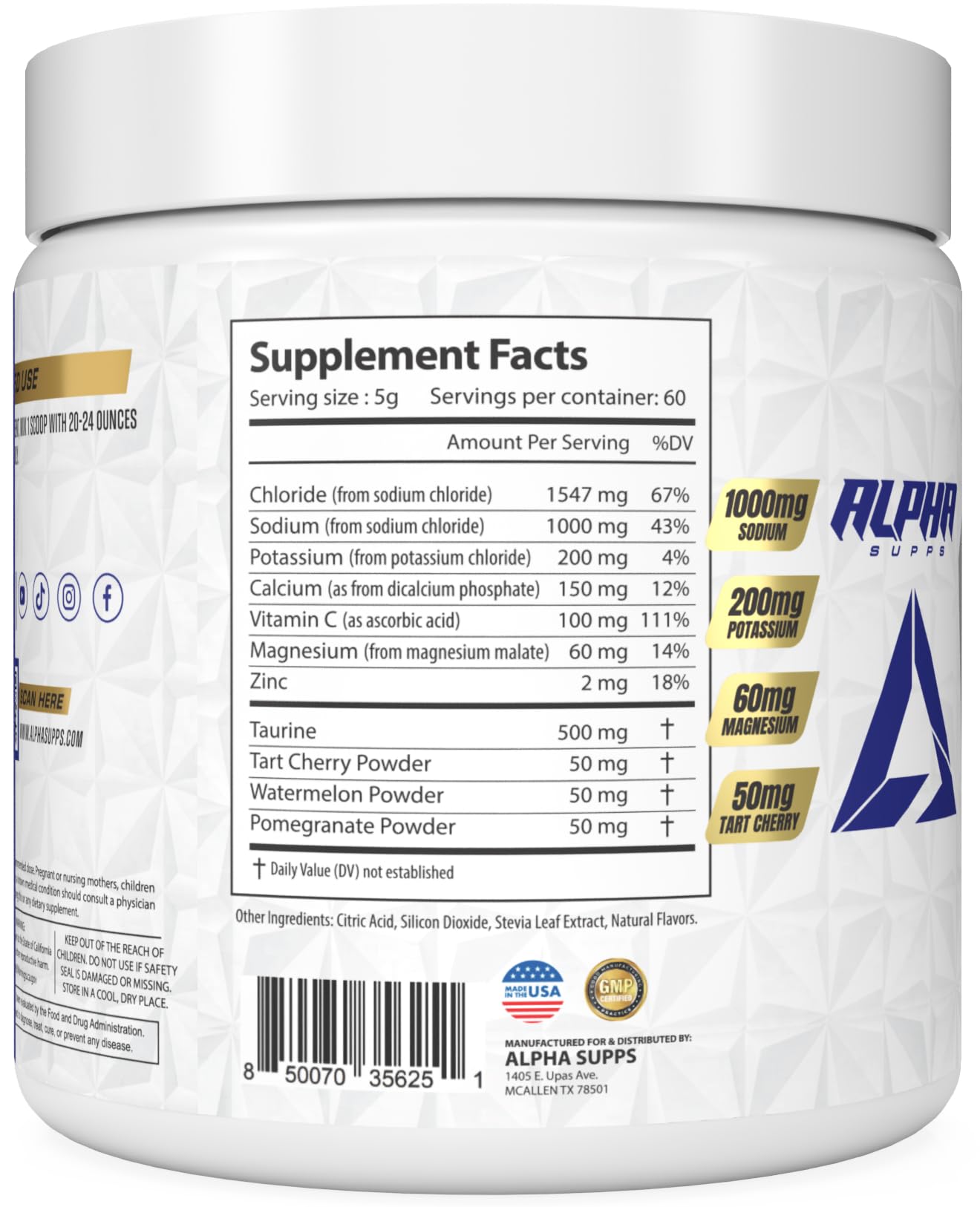 Alpha Supps Alpha Lytes glass with ice showcasing refreshing zero calorie hydration