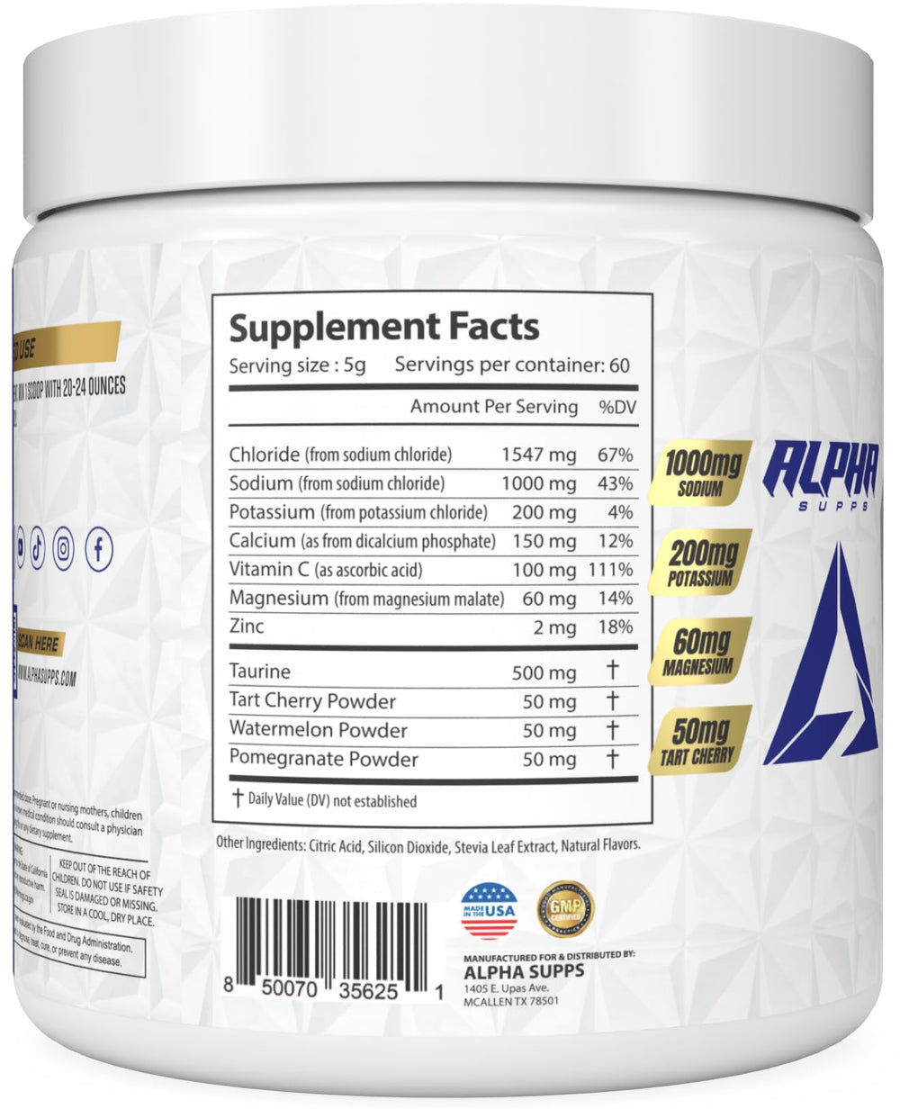 Alpha Supps Alpha Lytes glass with ice showcasing refreshing zero calorie hydration