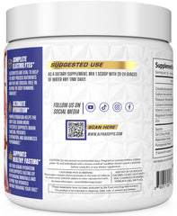 Alpha Supps Alpha Lytes powder-mix closeup emphasizes fast hydration and stamina support.