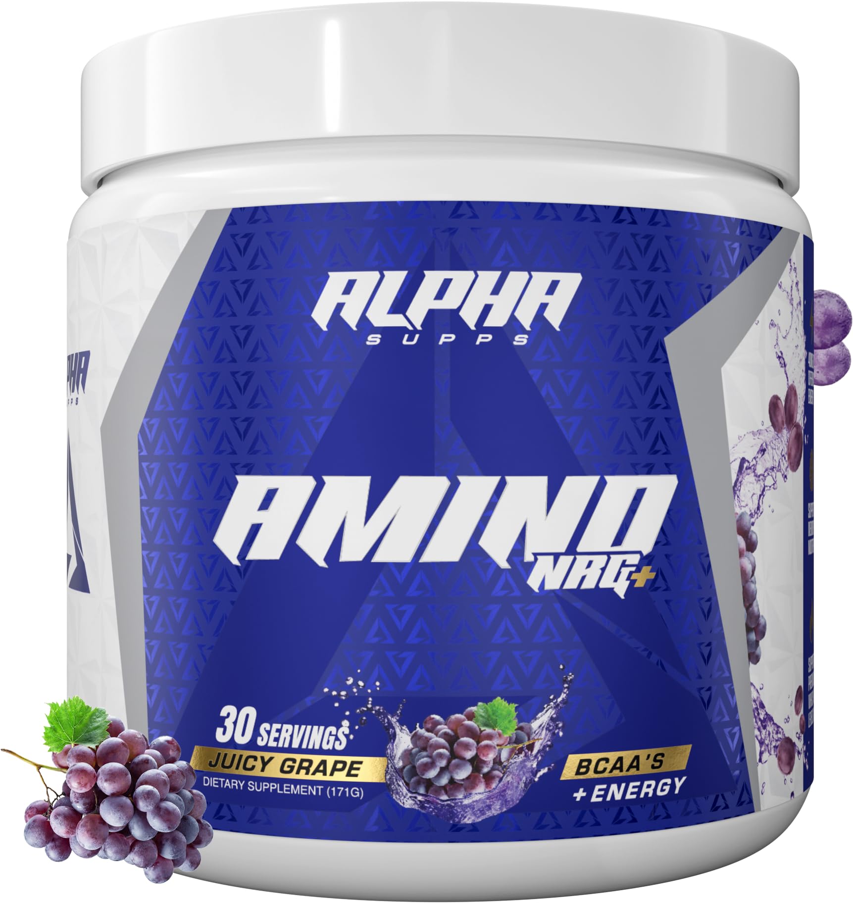 Amino NRG+ BCAA energy powder scoop in Juicy Grape flavor