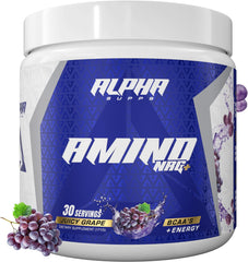 Amino NRG+ BCAA energy powder scoop in Juicy Grape flavor