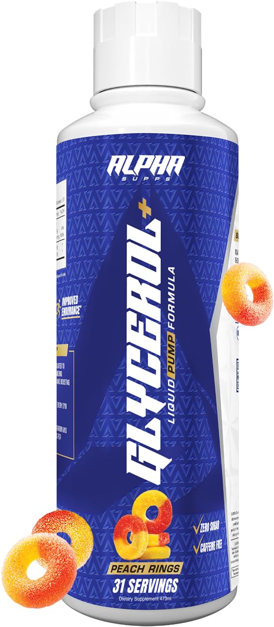 Alpha Supps Glycerol+ bottle pour shows hydration-boosting pump formula.