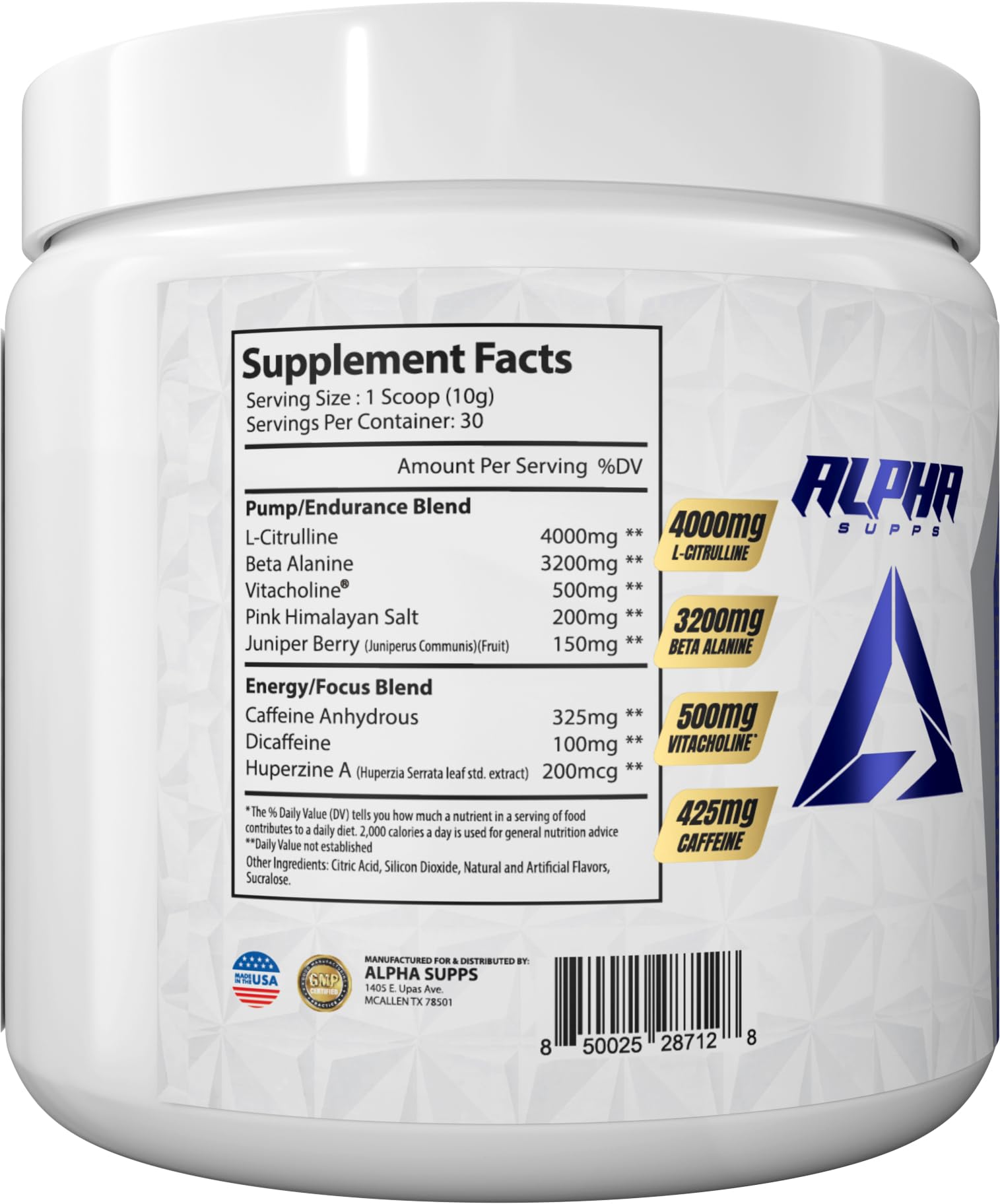 Alpha Supps Pre Workout mixed drink in glass showing ready-to-train refreshment.