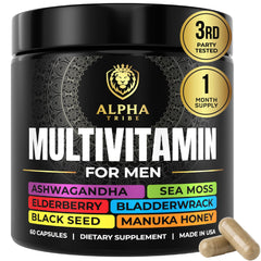 Alpha Tribe Men's Multivitamin bottle with Sea Moss and herbs
