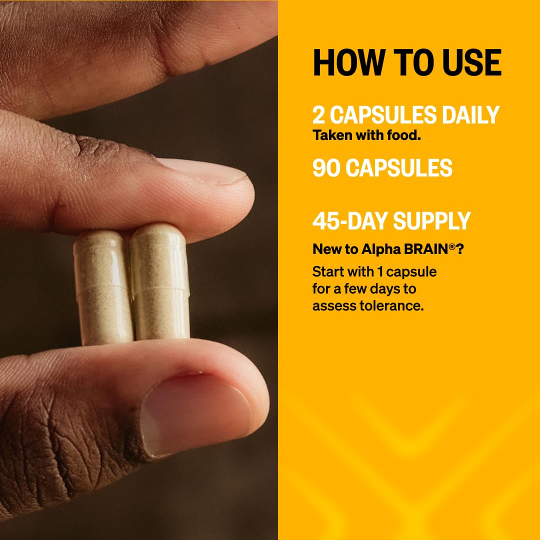 Close-up of Alpha Brain capsules