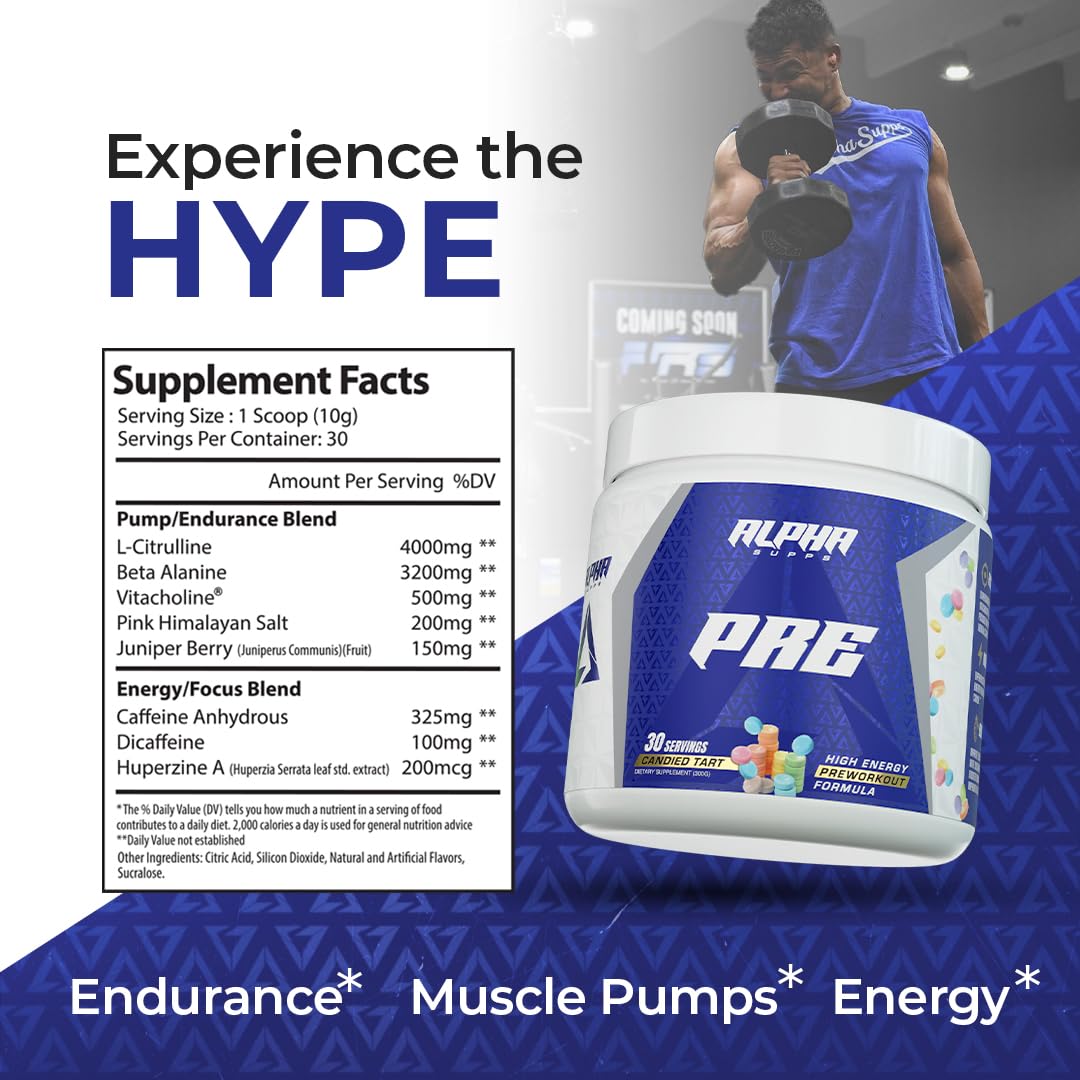 Alpha Supps Pre Workout powder mix dissolving for focused training sessions