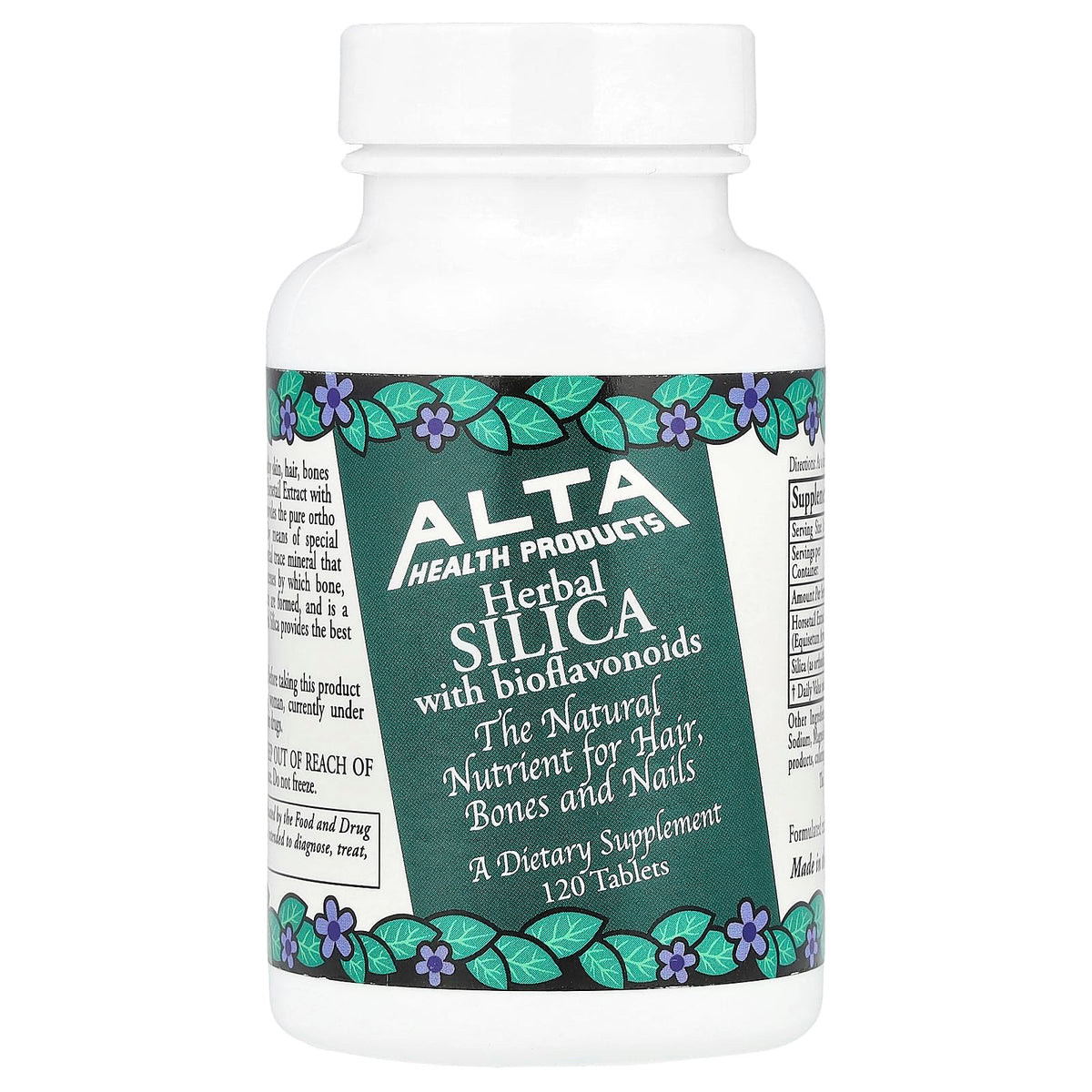Alta Health Silica with Bioflavonoids bottle label