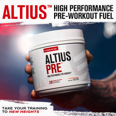 Close-up of Altius canister label for Strawberry Mango