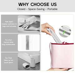 Closed aluminum travel toothbrush case in Sliver
