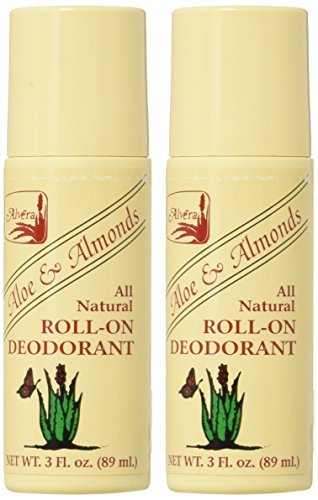 Alvera roll-on deodorant Aloe and Almonds 2-pack packaging highlights value and convenience for on-the-go protection