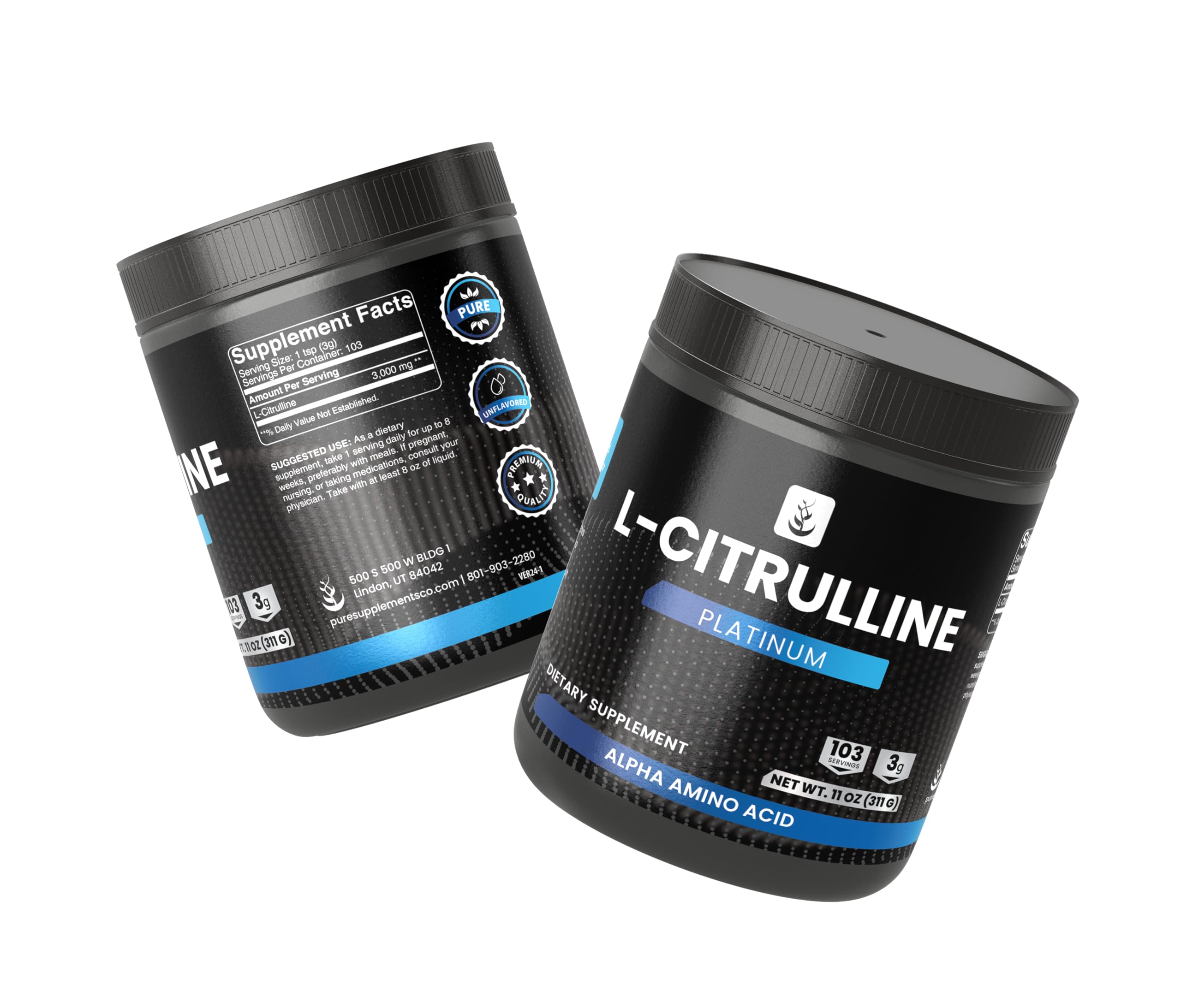 Always pure L-Citrulline powder with no additives or fillers