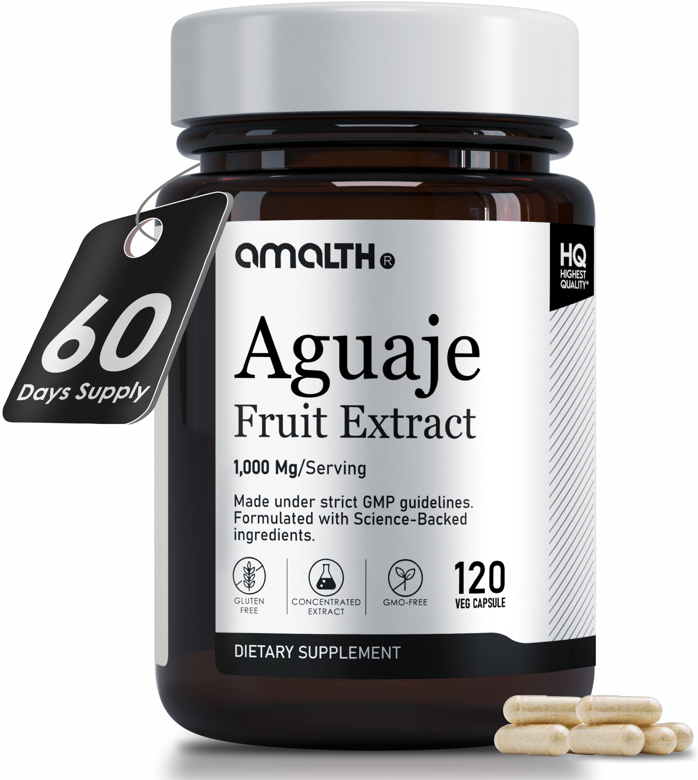 Amalth Aguaje Curves Capsule bottle with label