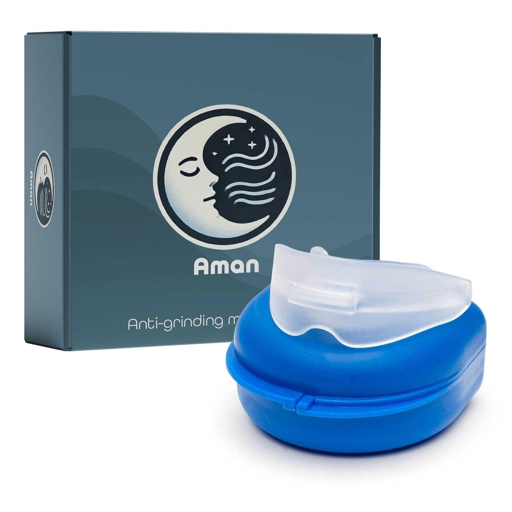 Aman Night Guard blue packaging with moon-themed logo