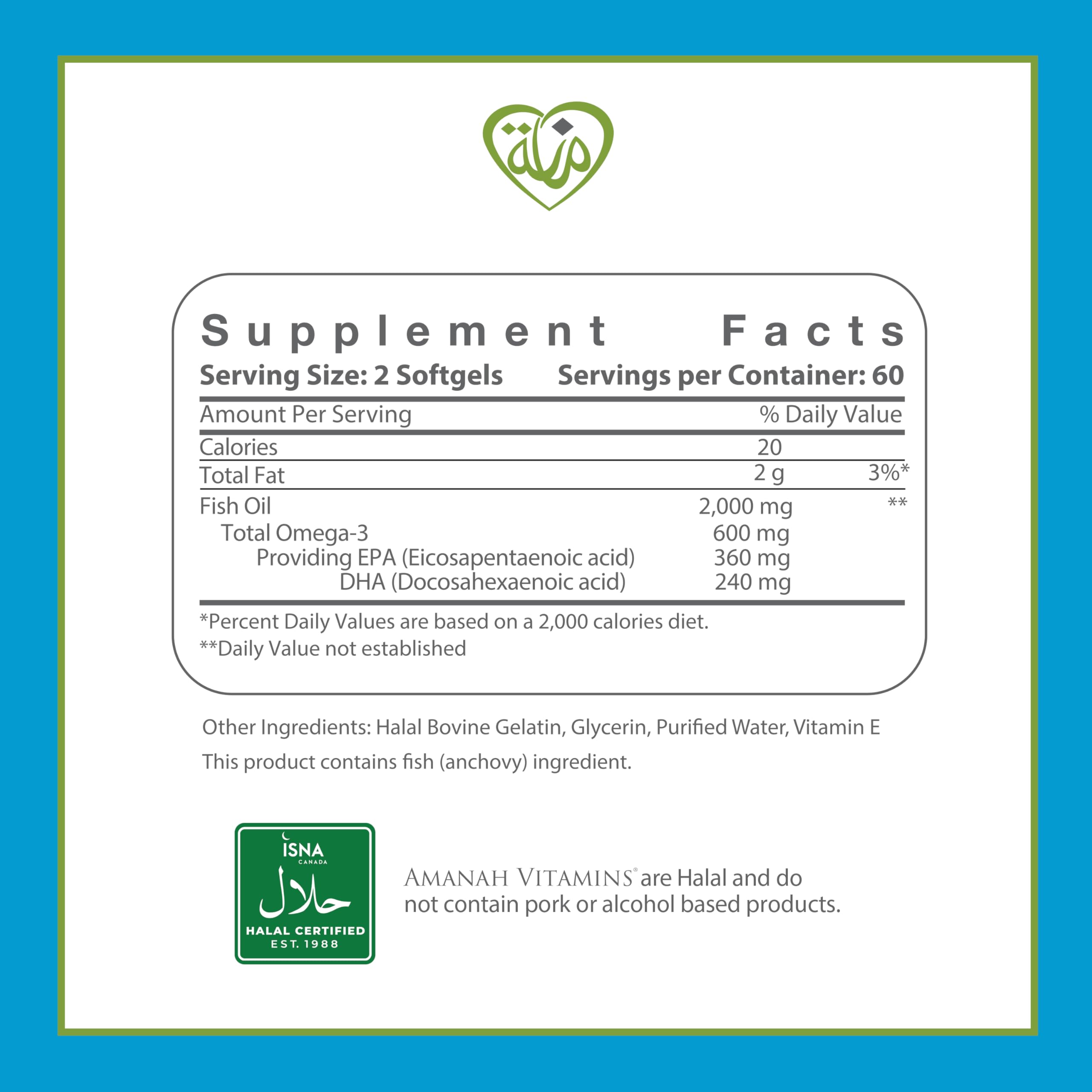 Halal ISNA certification on packaging