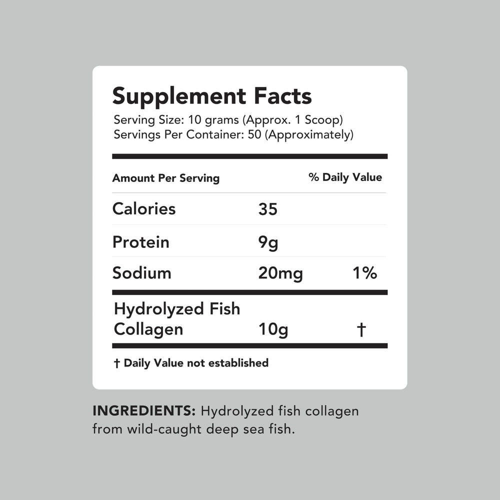 Amandean marine collagen ingredients and nutrition facts