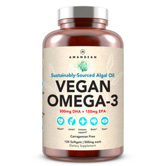 Amandean Vegan Omega-3 bottle and label