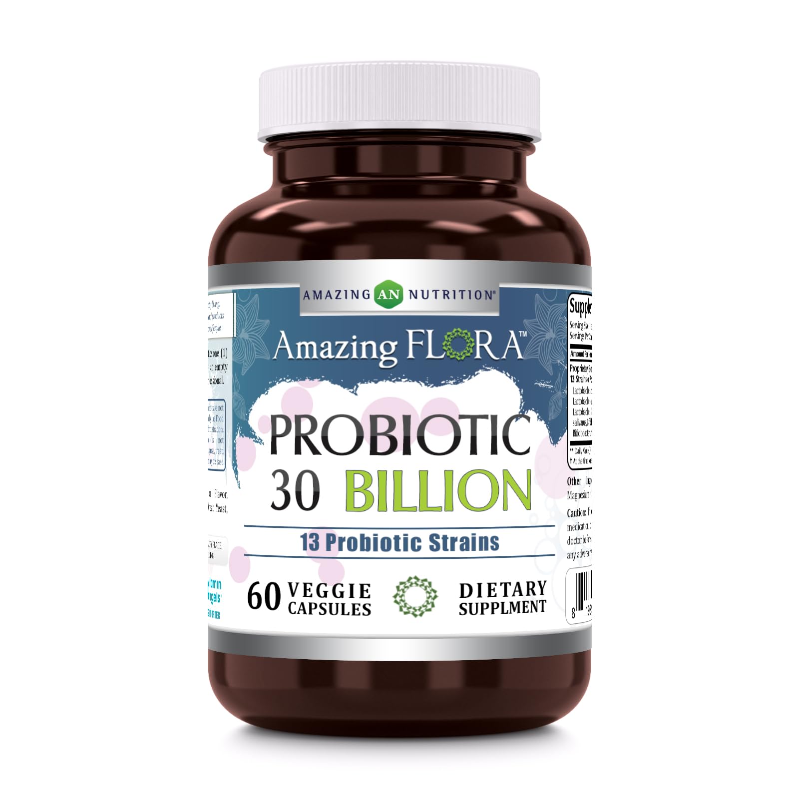 Amazing Flora Probiotic 13 Strains bottle with 60 veggie capsules