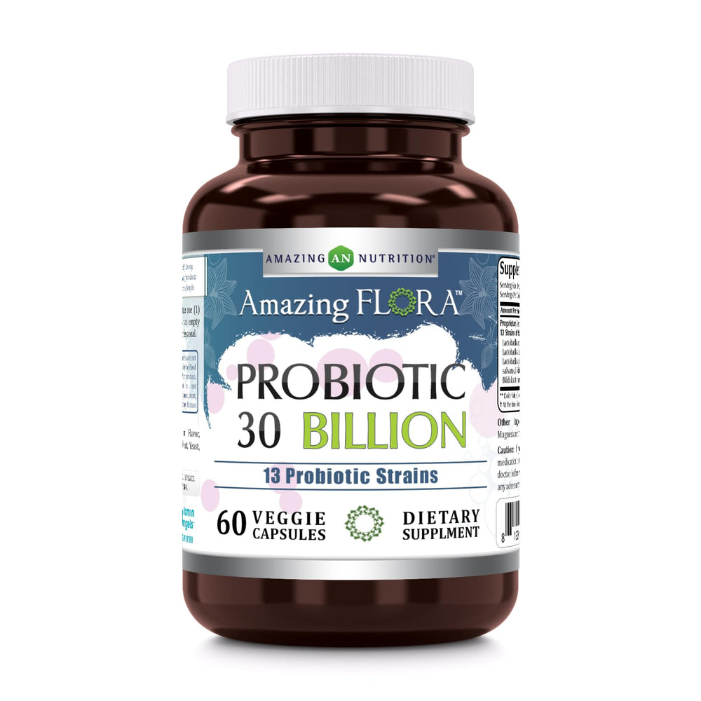 Amazing Flora Probiotic 13 Strains bottle with 60 veggie capsules