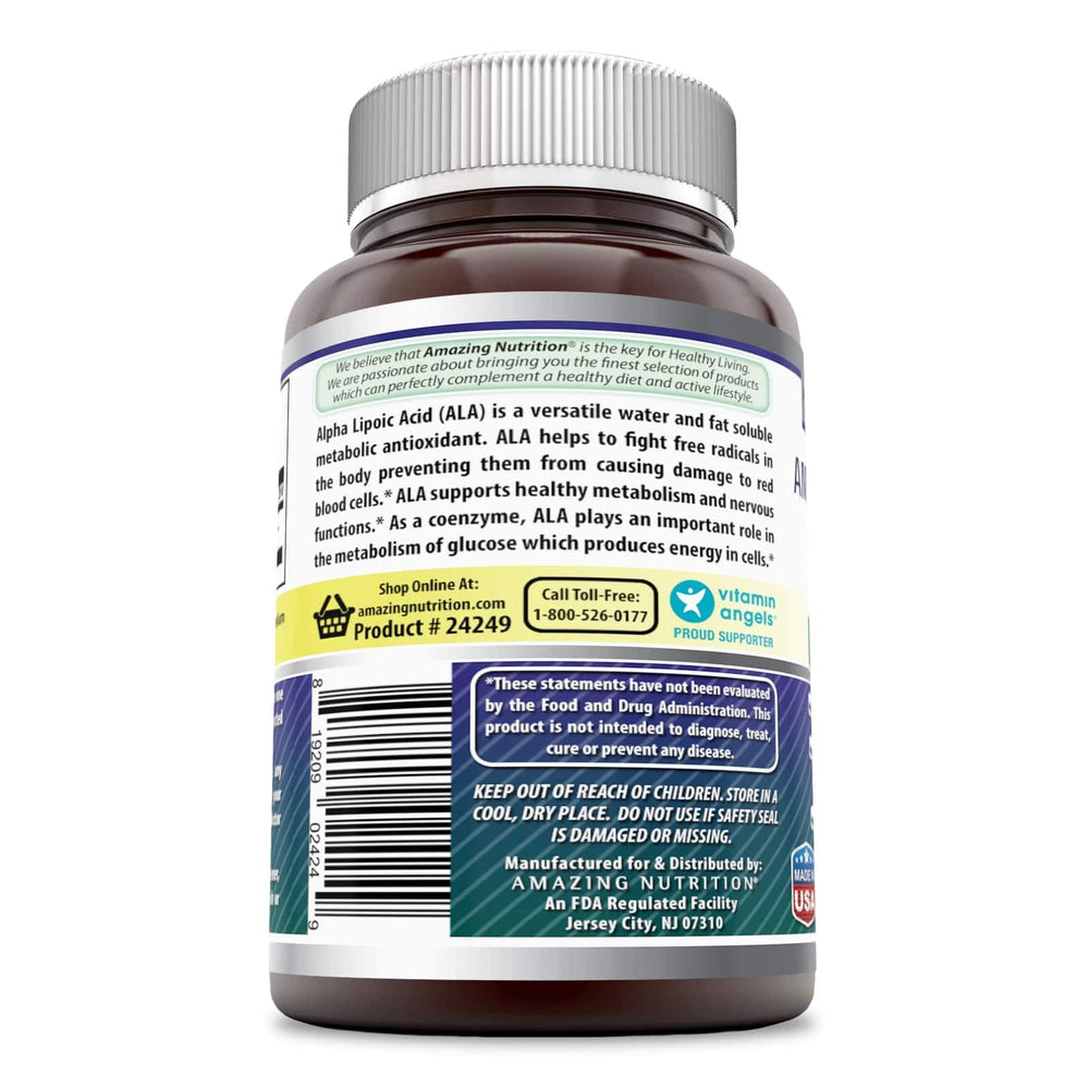 Packaging showing Amazing Formulas Alpha Lipoic Acid 200mg 60 capsules