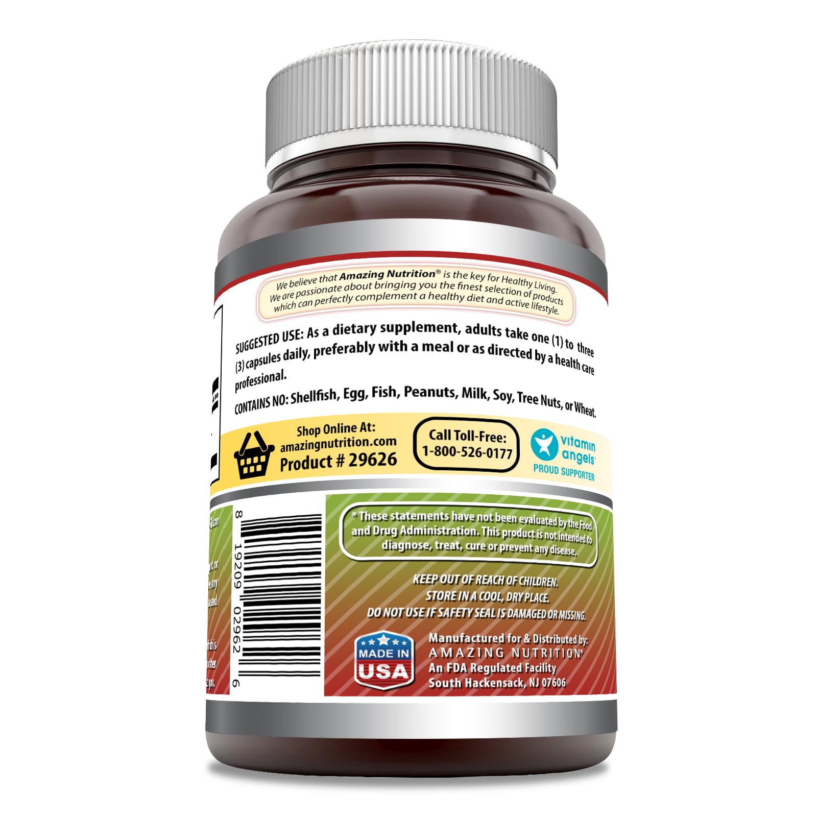 Two bottles of Amazing Formulas Apple Cider Vinegar 1500 mg 360 capsules per bottle