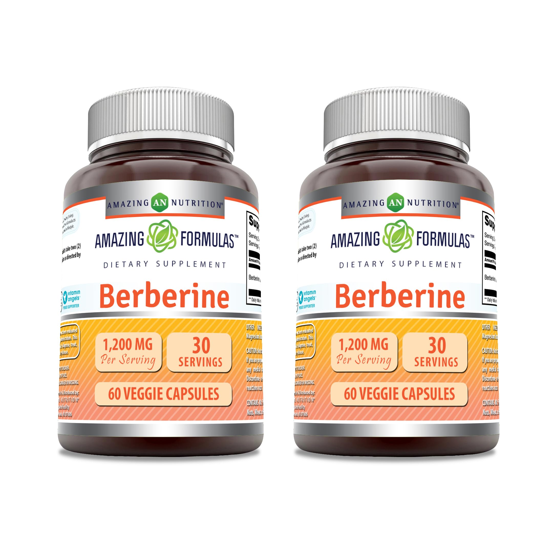 Berberine 1200 mg veggie capsules bottle - image 1