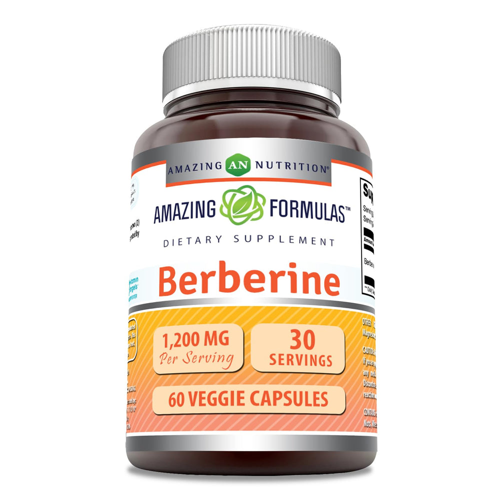 Amazing Formulas Berberine 1200 mg per serving veggie capsules