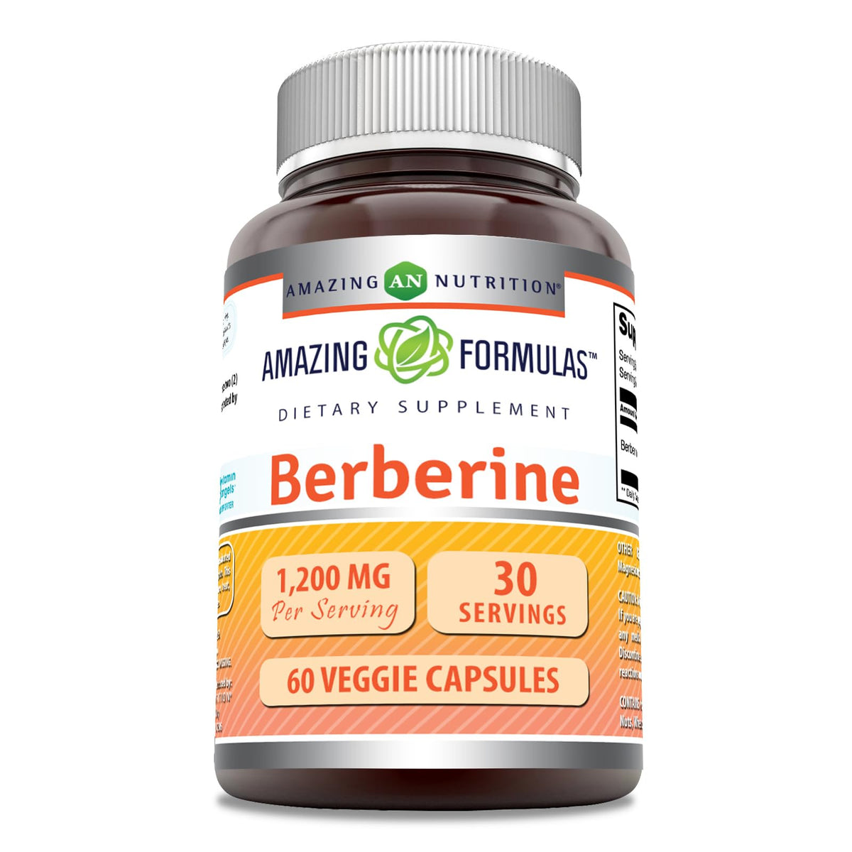 Amazing Formulas Berberine 1200 mg per serving veggie capsules