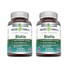 Amazing Formulas Biotin 10000 mcg Veggie Capsules - Vitamin B7 Supplement - Non-GMO Gluten Free Made in USA