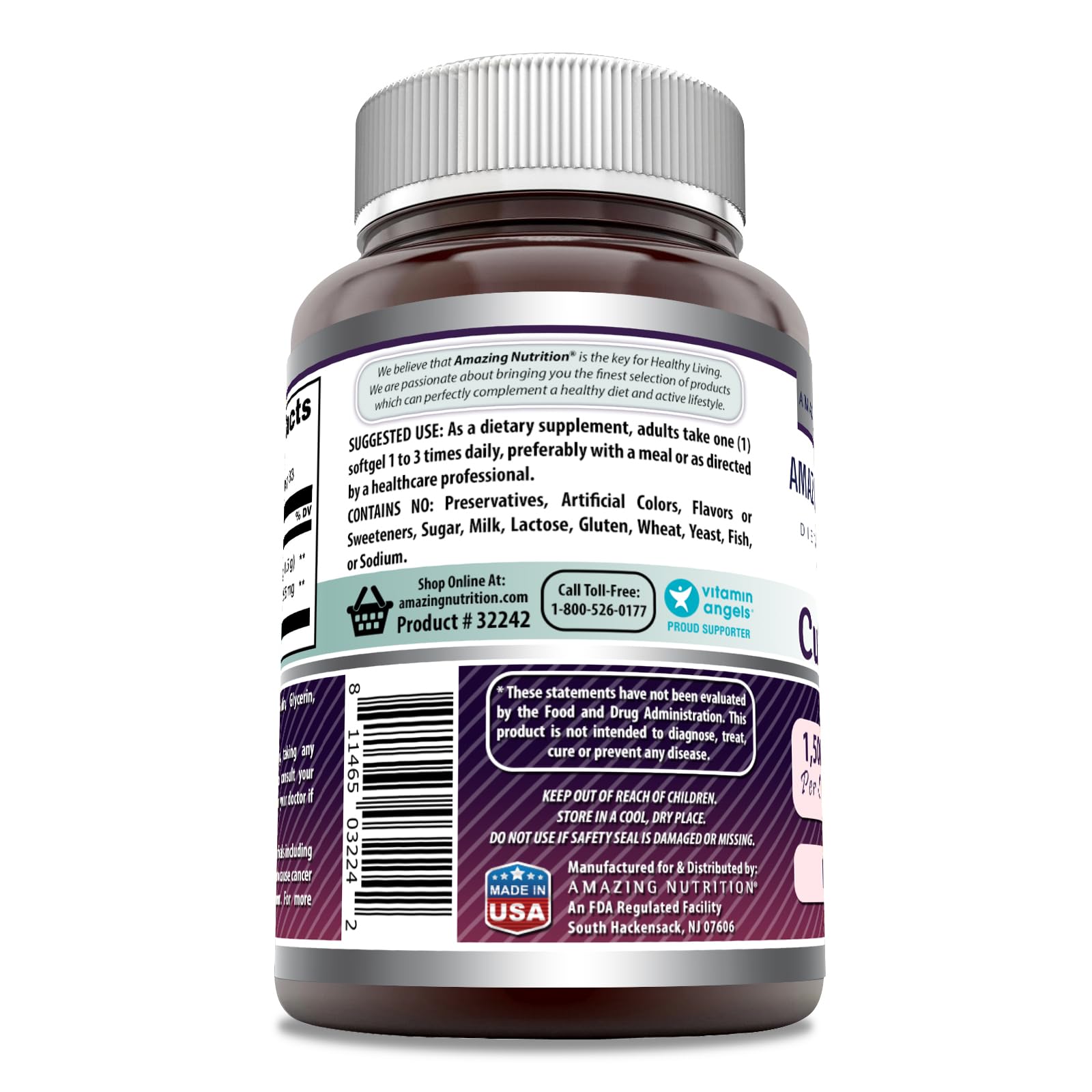 Product label showing 1500 mg per serving