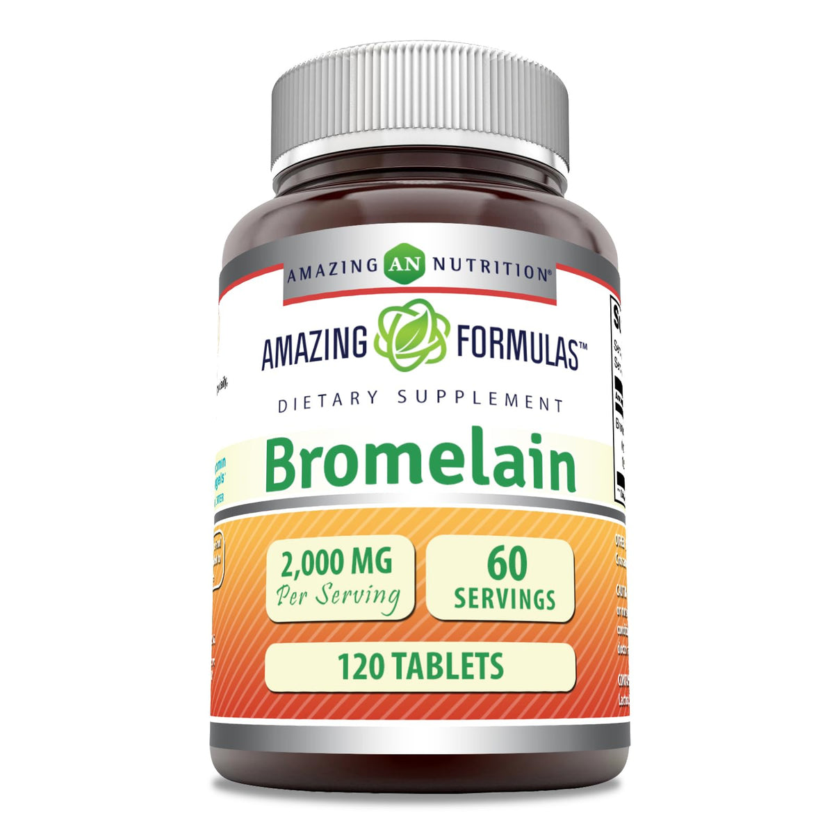 Bottle label showing Bromelain 2000 Mg per Serving