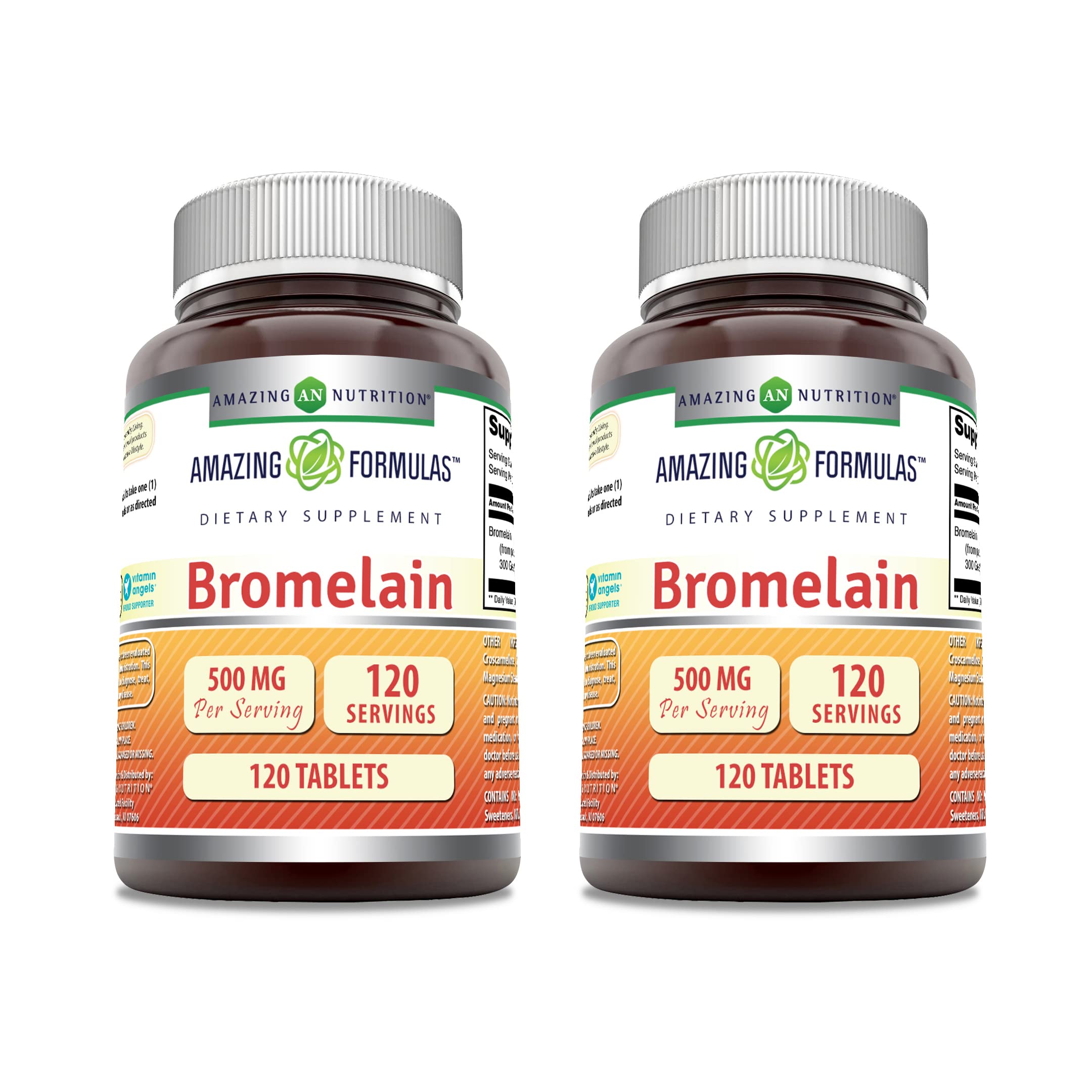 Amazing Formulas Bromelain 500 mg tablets – 120-count, Non-GMO, Gluten-Free, Made in USA