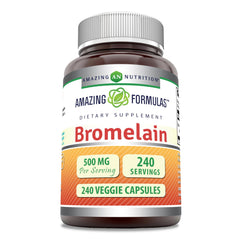Amazing Formulas Bromelain 500mg 2400 GDU Veggie Capsules bottle label