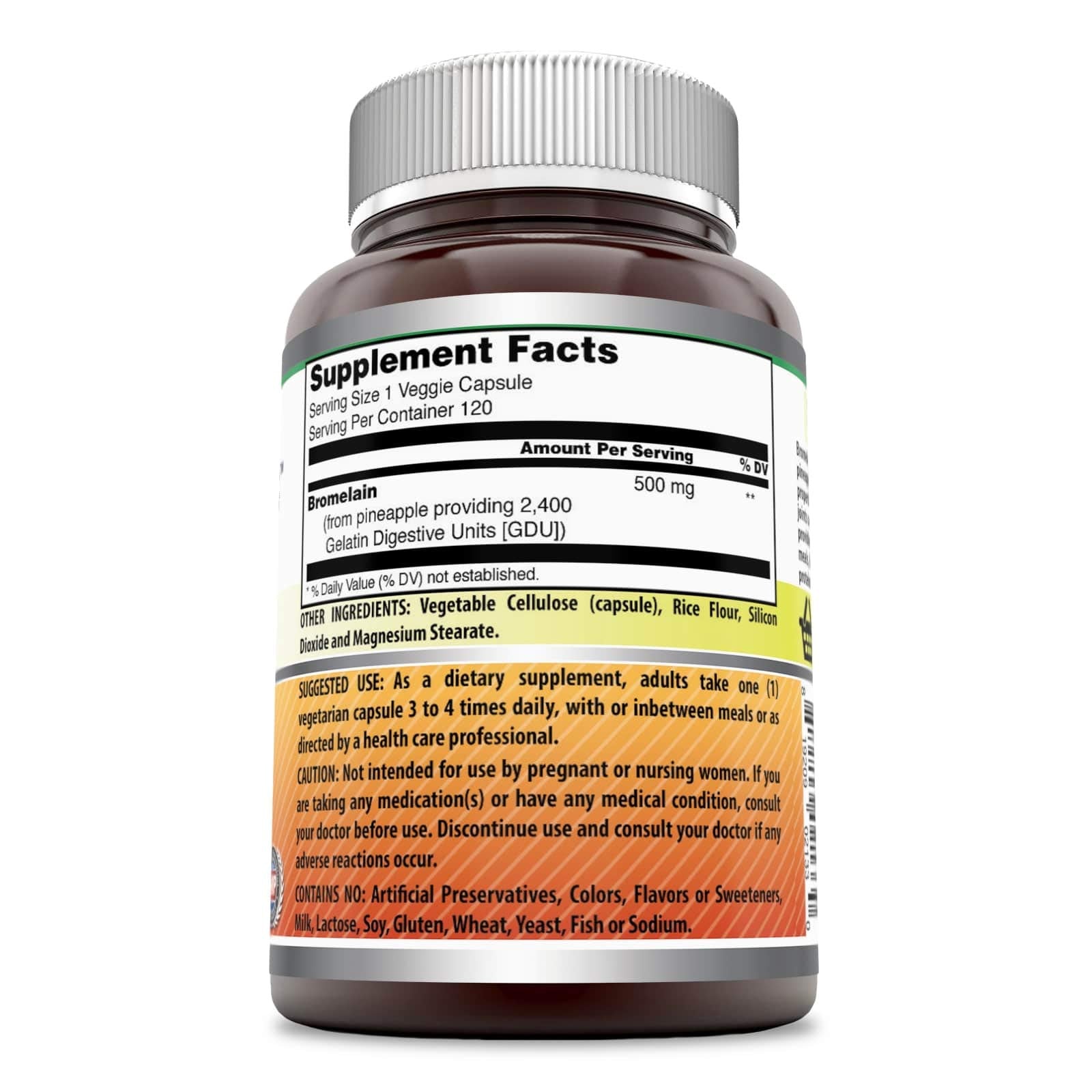 120 veggie capsules bottle on white background