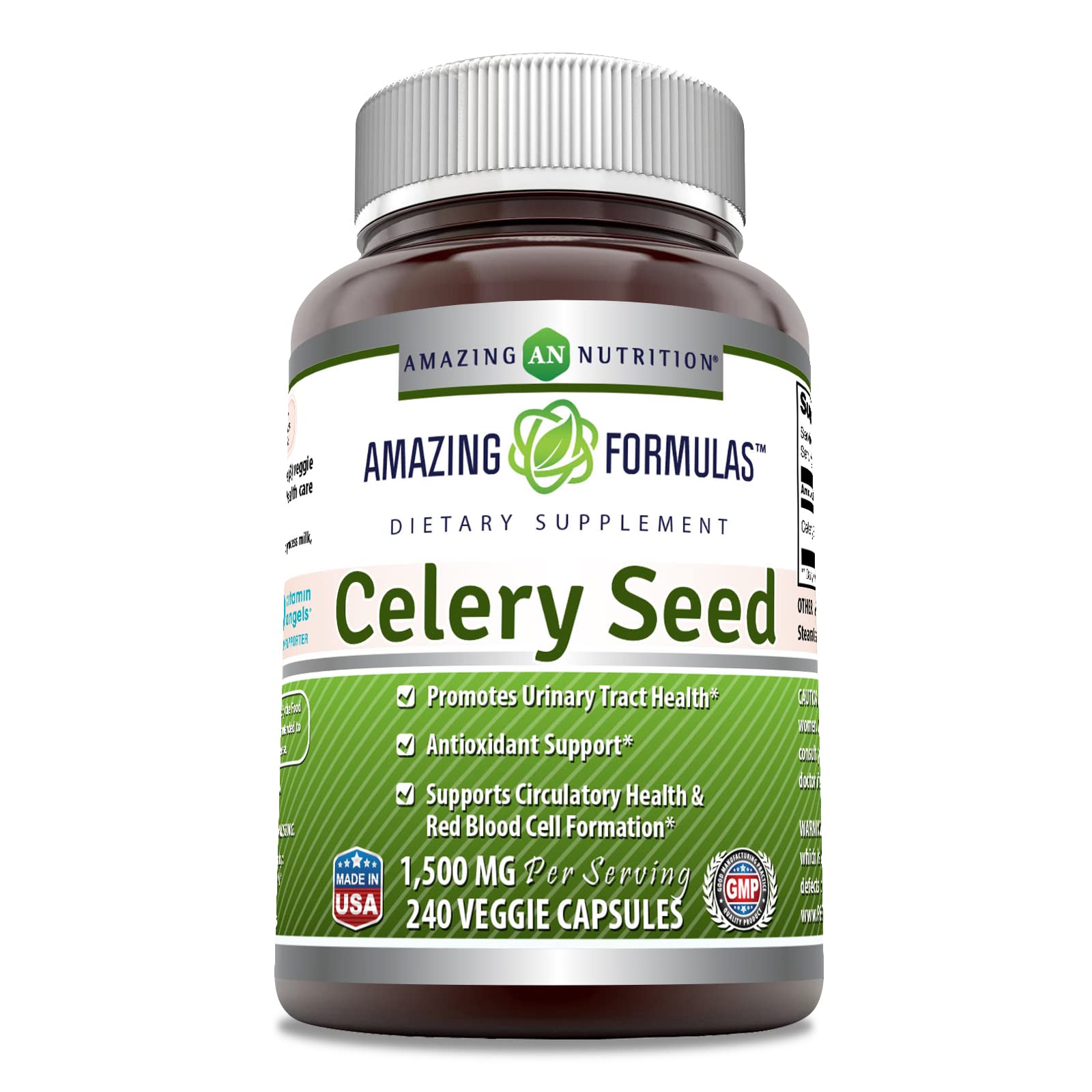 Amazing Formulas Celery Seed Extract Supplement - 1500 Mg, 240 Veggie Capsules