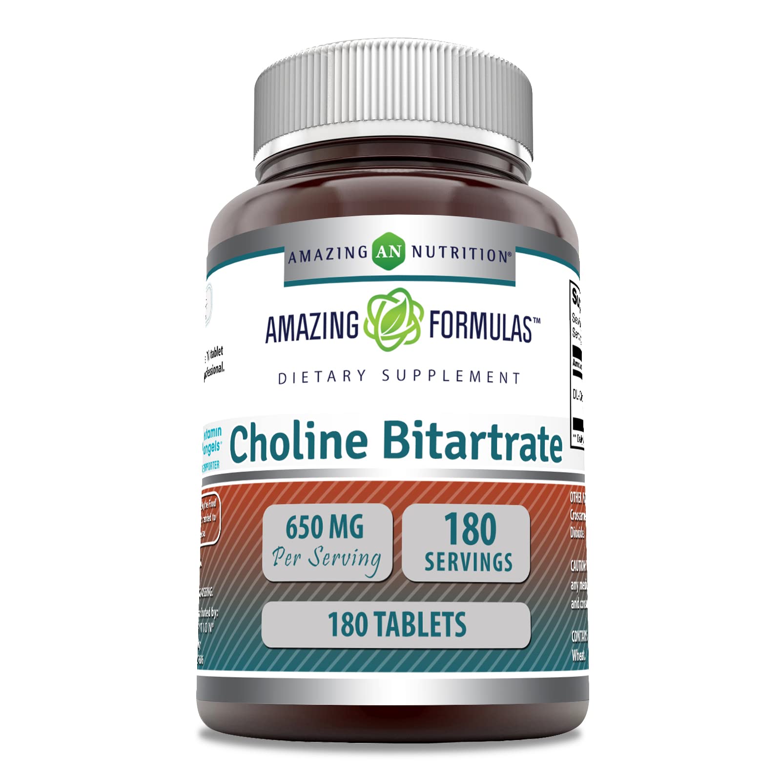 Amazing Formulas Choline Bitartrate bottle front 650 mg