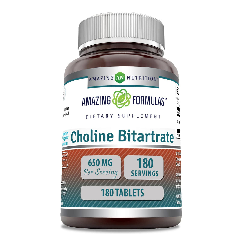 Amazing Formulas Choline Bitartrate bottle front 650 mg