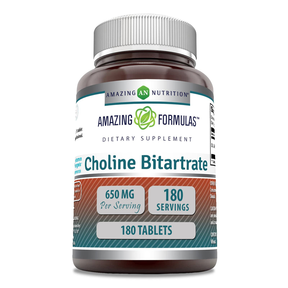 Amazing Formulas Choline Bitartrate bottle front 650 mg