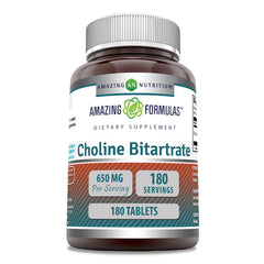 Amazing Formulas Choline Bitartrate bottle front 650 mg