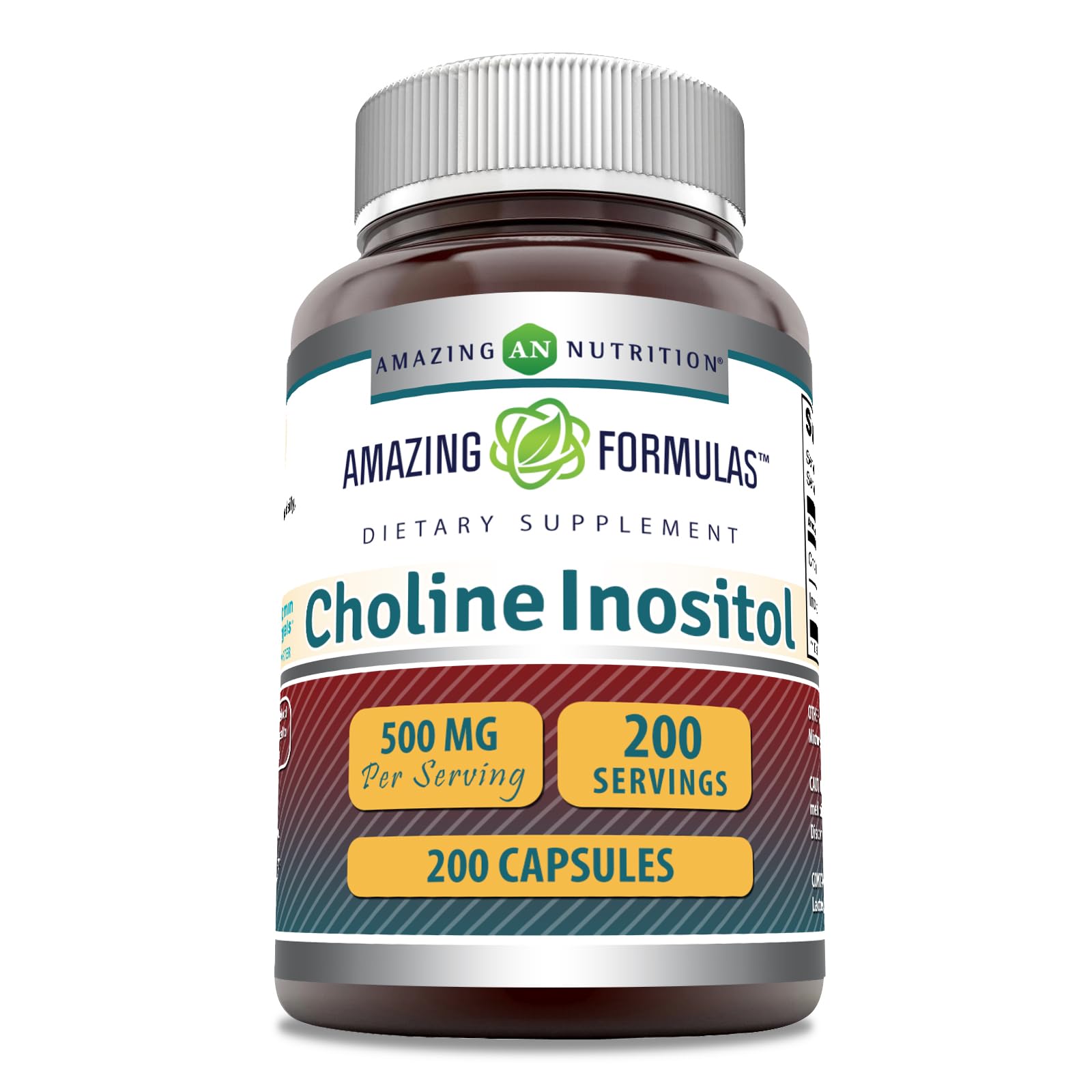 Bottle of Amazing Formulas Choline & Inositol 200 count