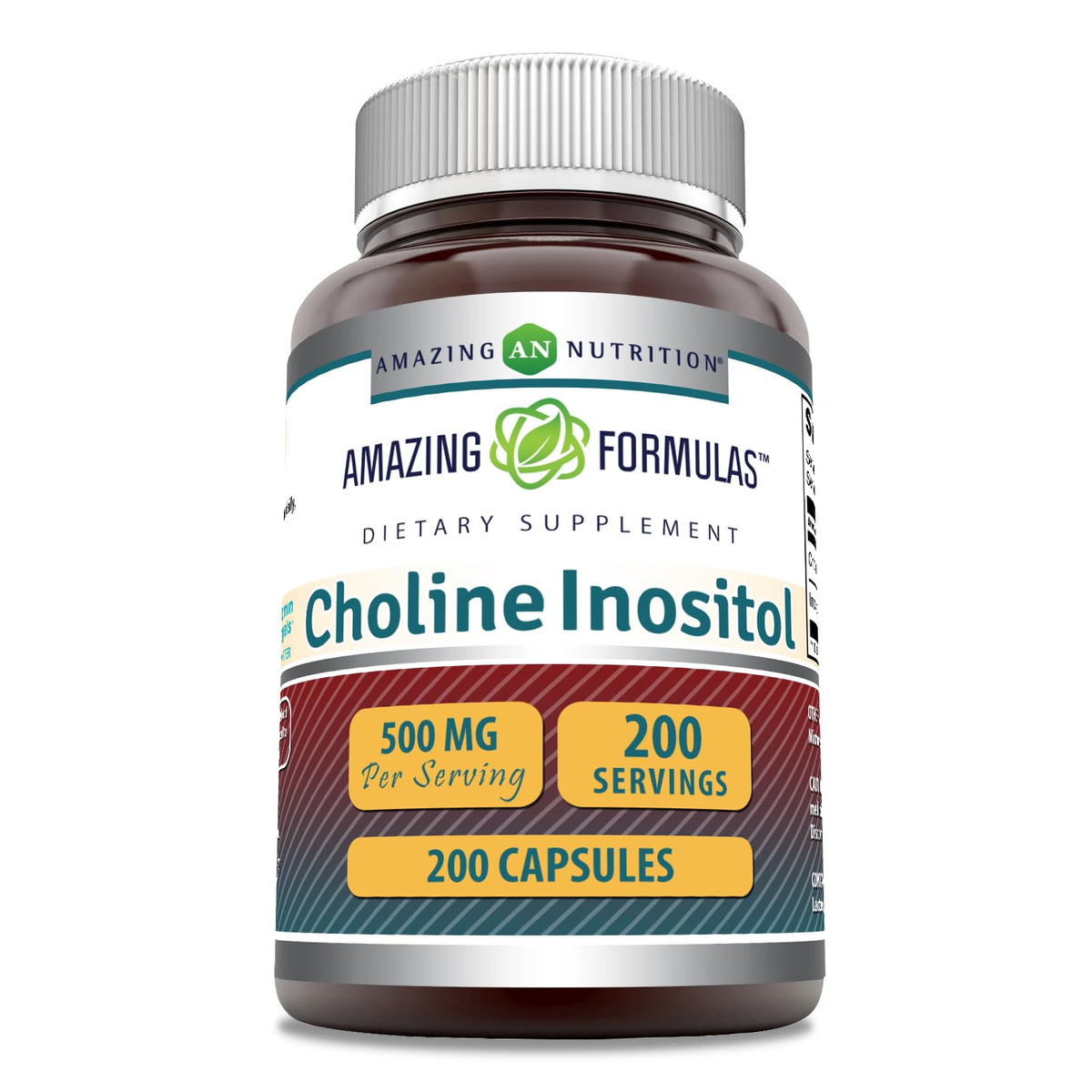 Bottle of Amazing Formulas Choline & Inositol 200 count