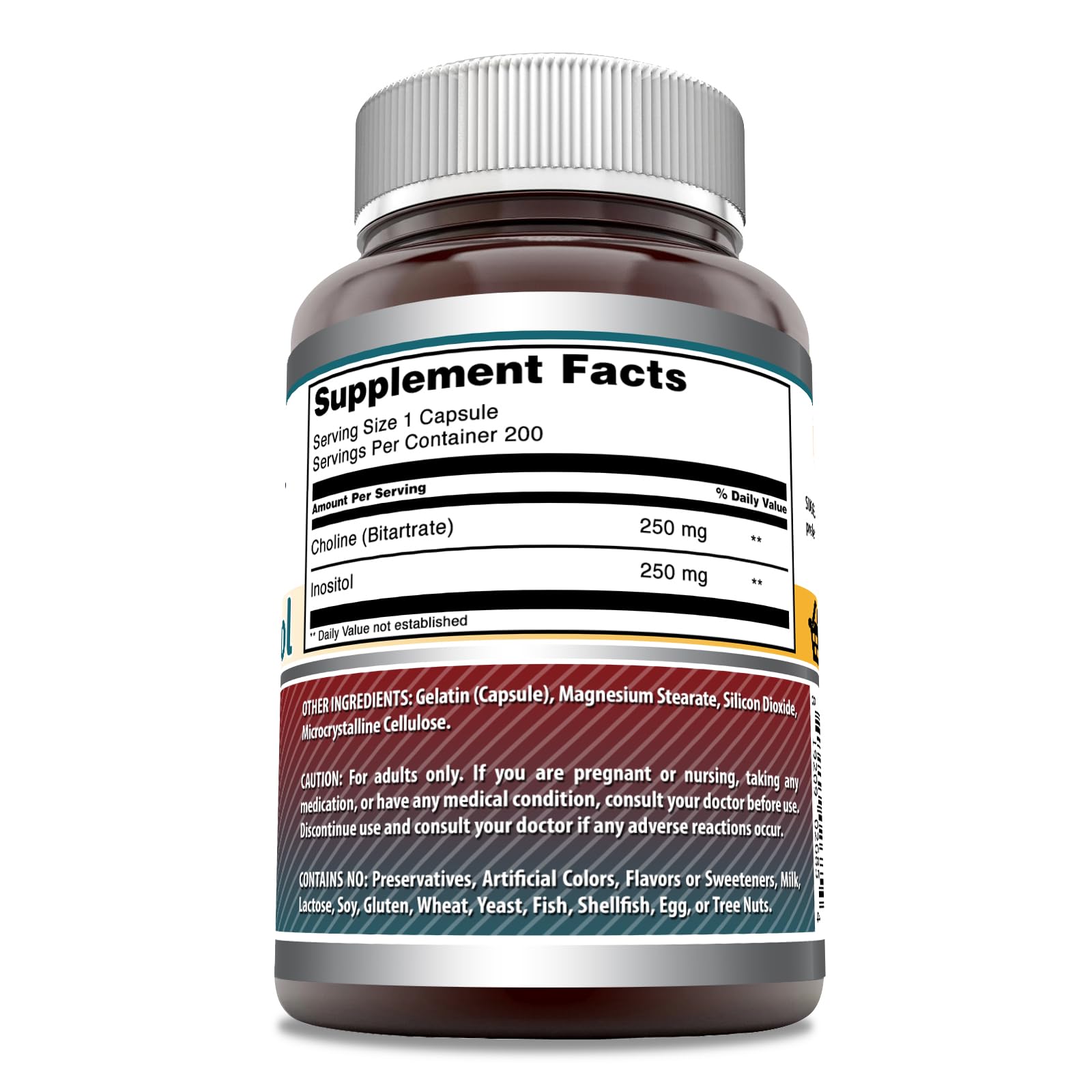 Choline (Bitartrate) and Inositol capsules