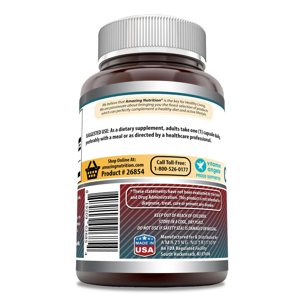 Supplement facts panel on bottle label