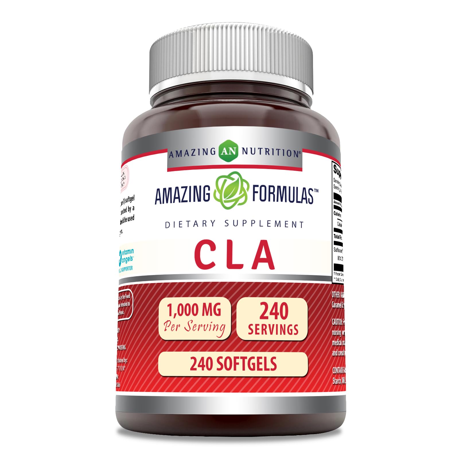 Front view of Amazing Formulas CLA 1000 mg Softgels bottle