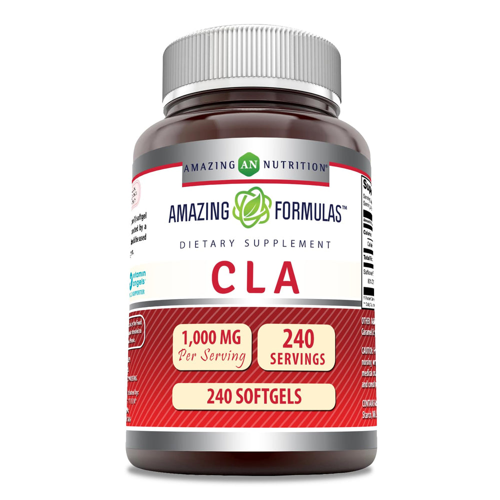 Front view of Amazing Formulas CLA 1000 mg Softgels bottle