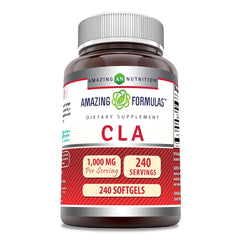 Front view of Amazing Formulas CLA 1000 mg Softgels bottle