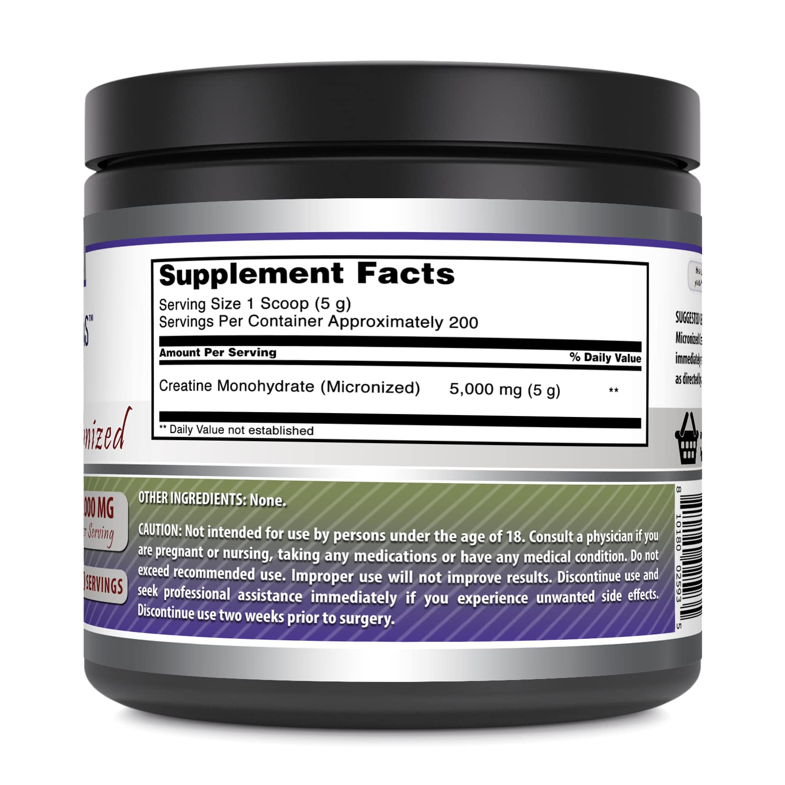 Close-up of Amazing Formulas Creatine Monohydrate Micronized powder (5000 mg/serving)