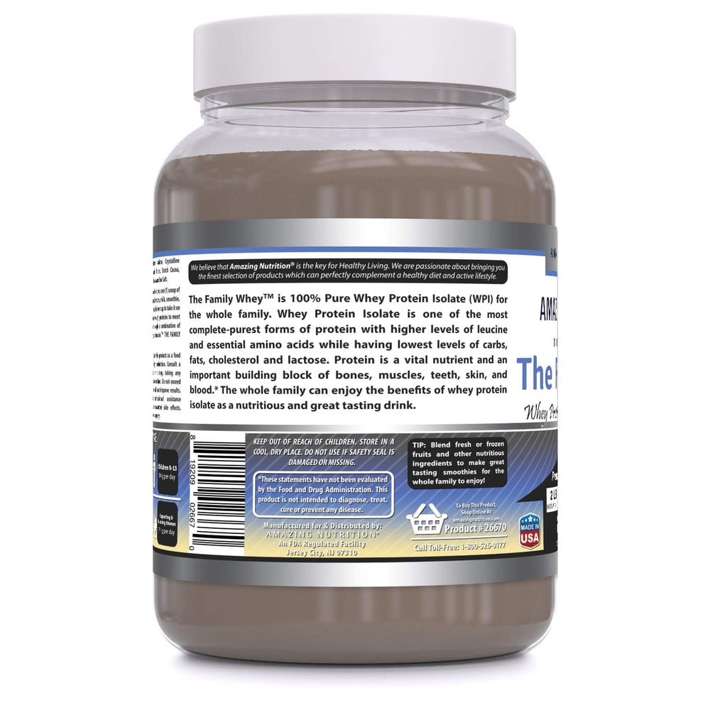 Packaging of Amazing Formulas The Family Whey Protein Isolate - 2 lb, gluten-free, Cookie & Cream